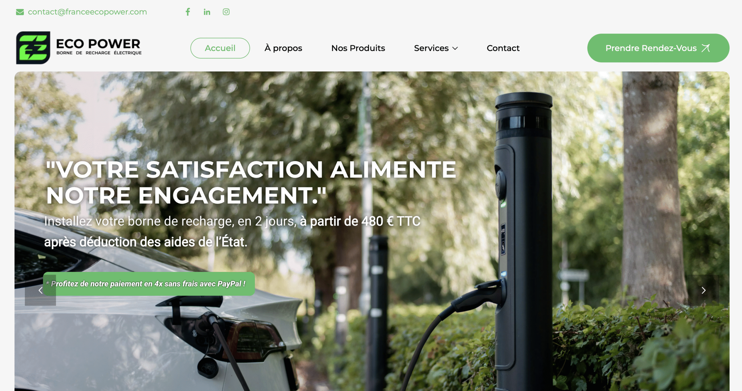 Site internet "Franceecopower" créé par l'agence Timut